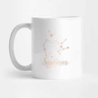 Sagittarius Zodiac Constellation in Rose Gold Mug